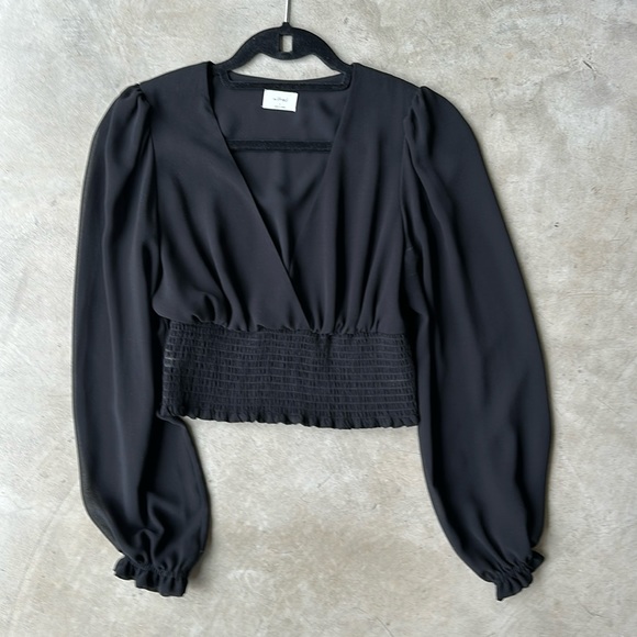 WILFRED long sleeve v neck crop blouse - Picture 1 of 4